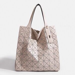 Geometric Patterned Cream Tote Bag